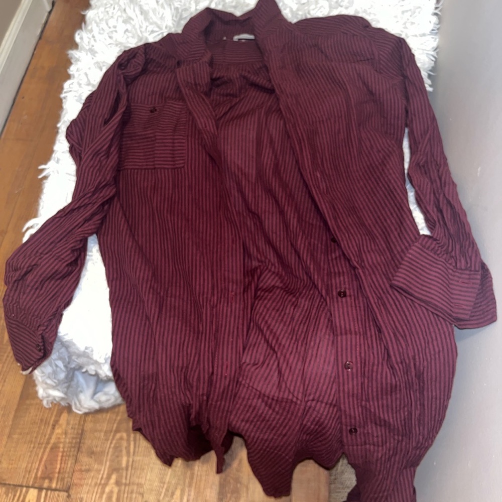 Cute long plaid button up dress. Size medium
